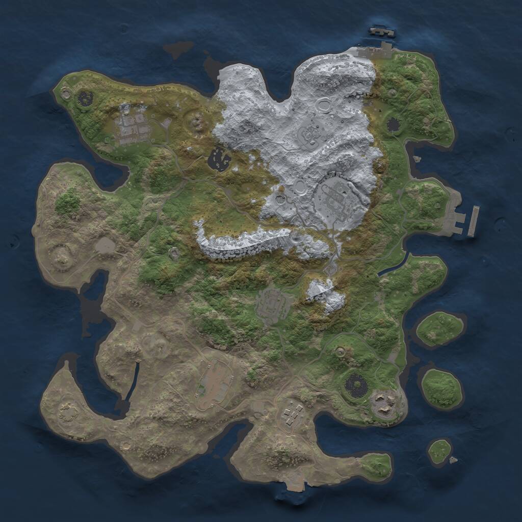 Rust Map: Procedural Map, Size: 3400, Seed: 239457835, 13 Monuments