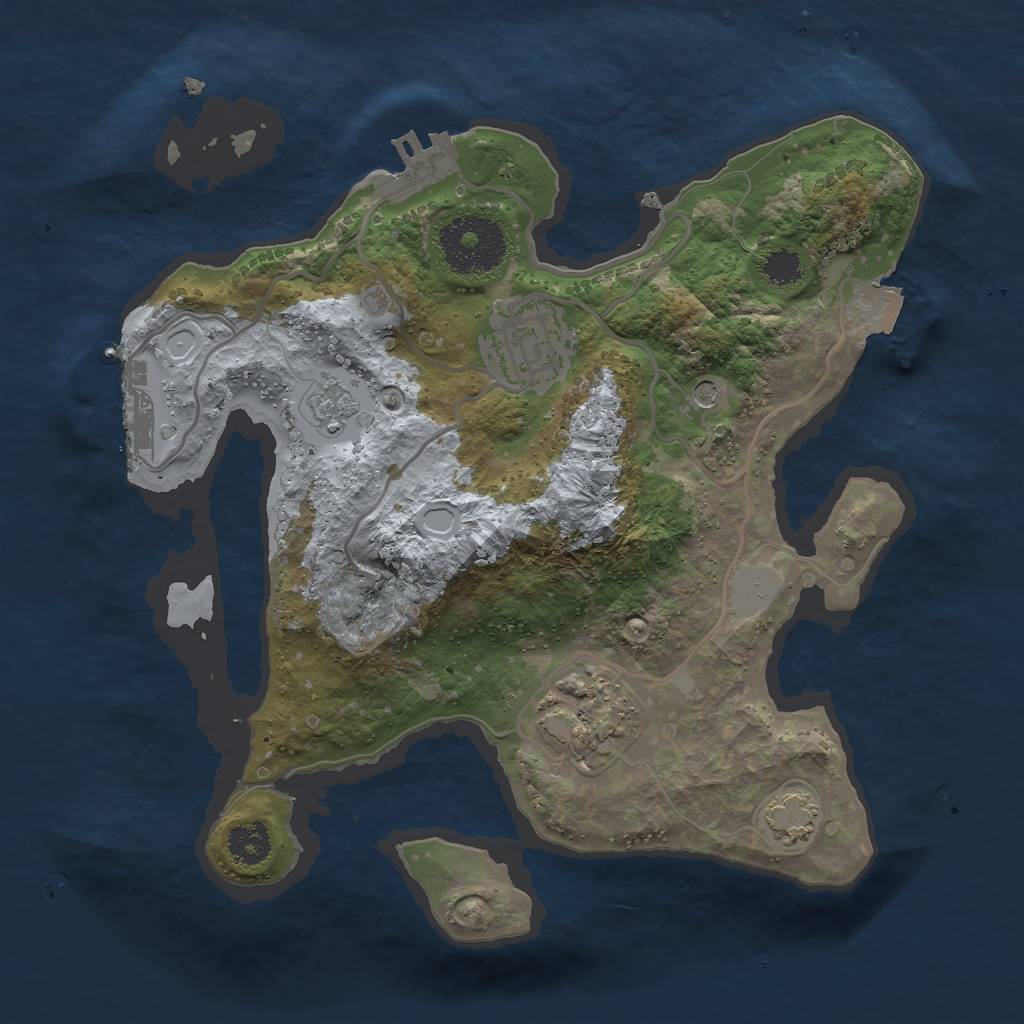 Rust Map: Procedural Map, Size: 2500, Seed: 938731098, 10 Monuments