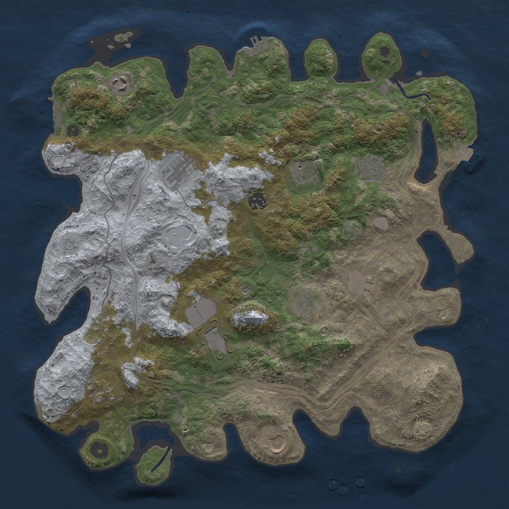 Rust Map: Procedural Map, Size: 4250, Seed: 1694962121, 19 Monuments