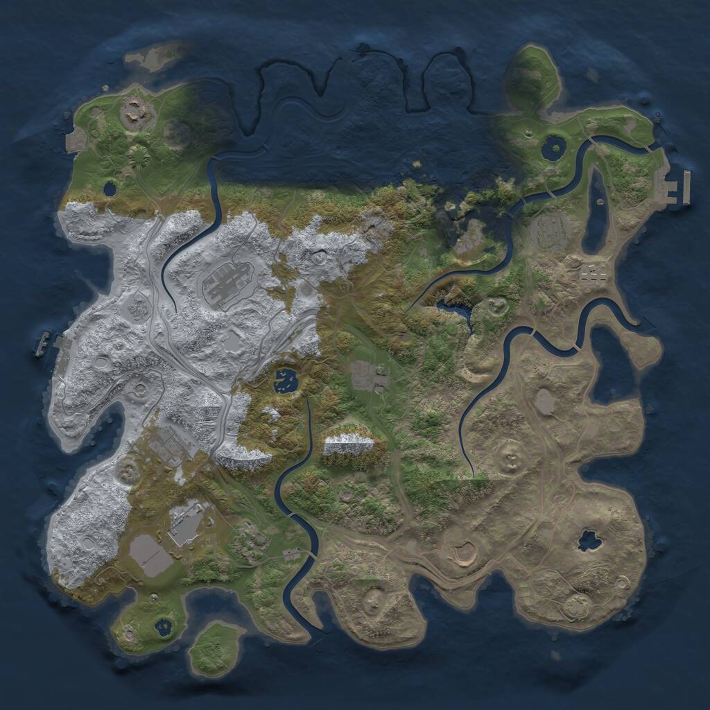 Rust Map: Procedural Map, Size: 4250, Seed: 1694962121, 17 Monuments