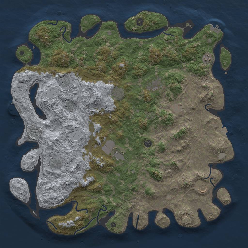 Rust Map: Procedural Map, Size: 4750, Seed: 872566987, 18 Monuments