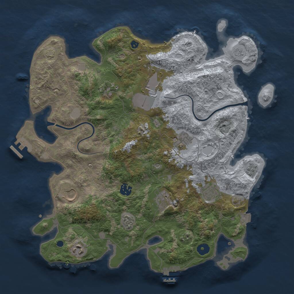 Rust Map: Procedural Map, Size: 3700, Seed: 6487207, 15 Monuments