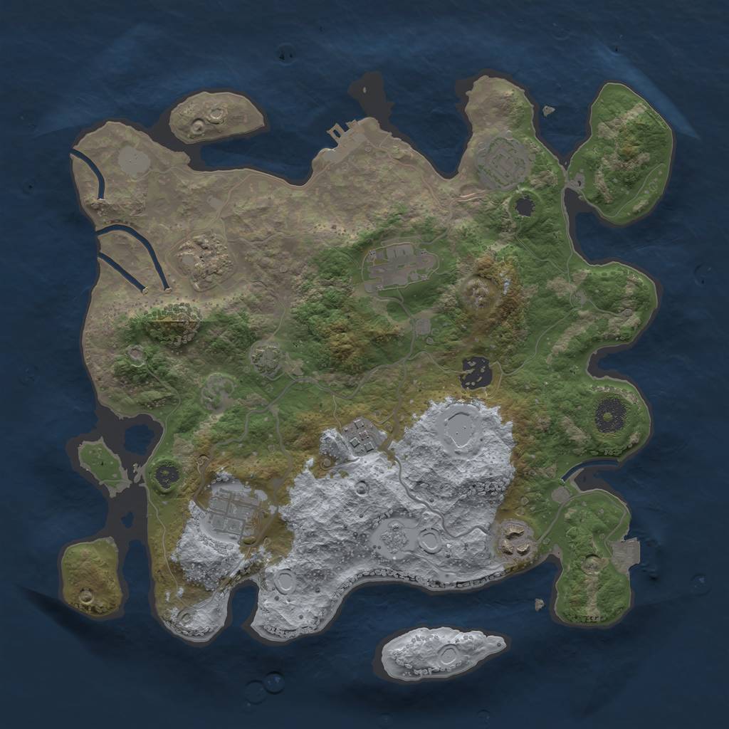 Rust Map: Procedural Map, Size: 3250, Seed: 86753, 13 Monuments