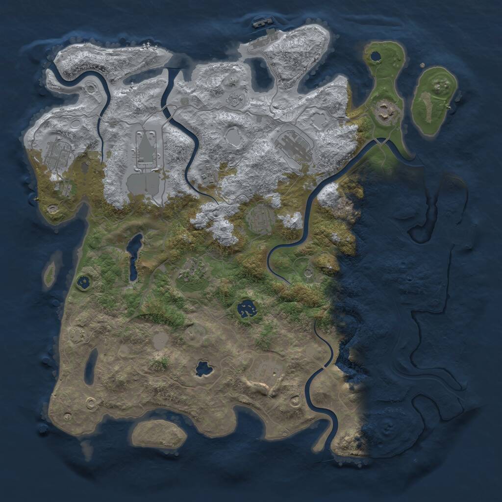 Rust Map: Procedural Map, Size: 4100, Seed: 41198864, 15 Monuments
