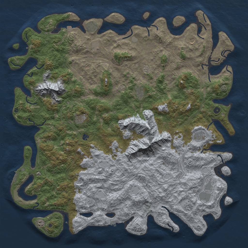 Rust Map: Procedural Map, Size: 6000, Seed: 1392568, 19 Monuments