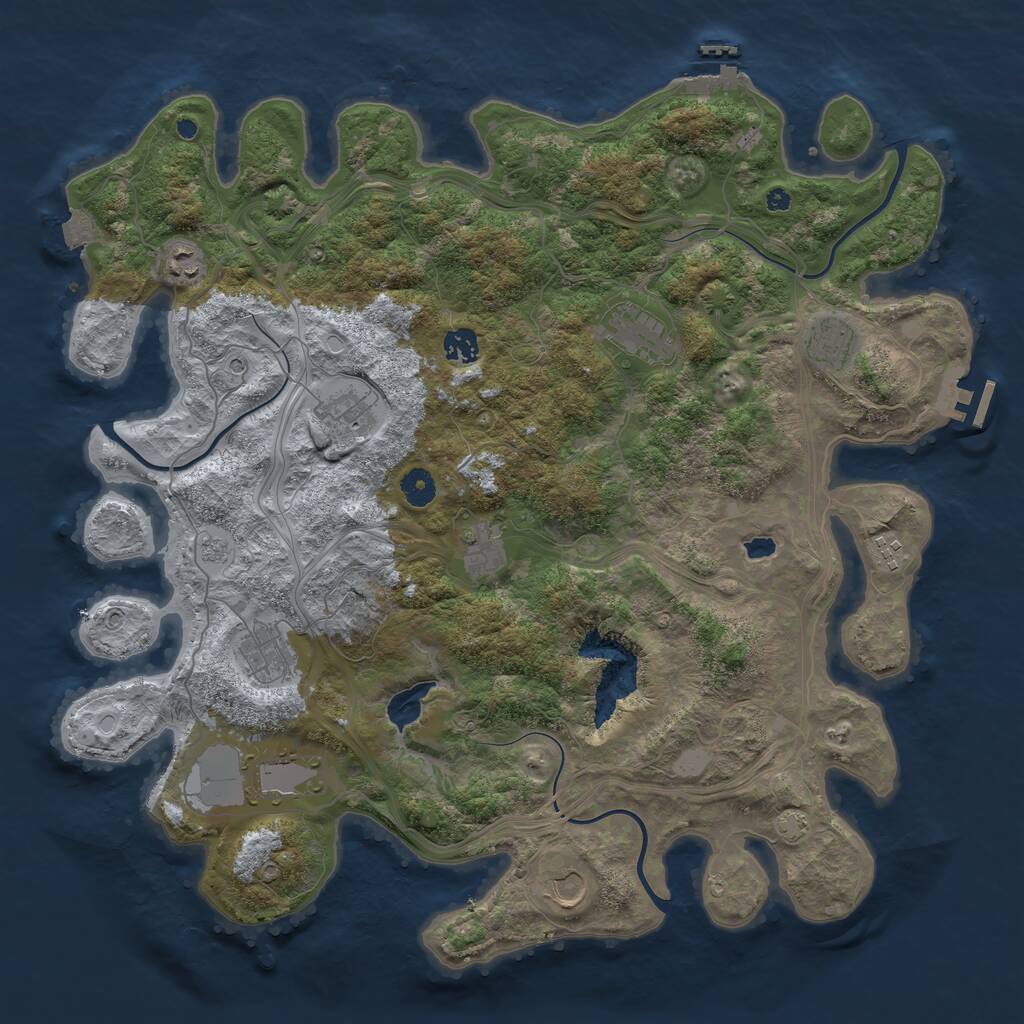 Rust Map: Procedural Map, Size: 4300, Seed: 15609214, 16 Monuments