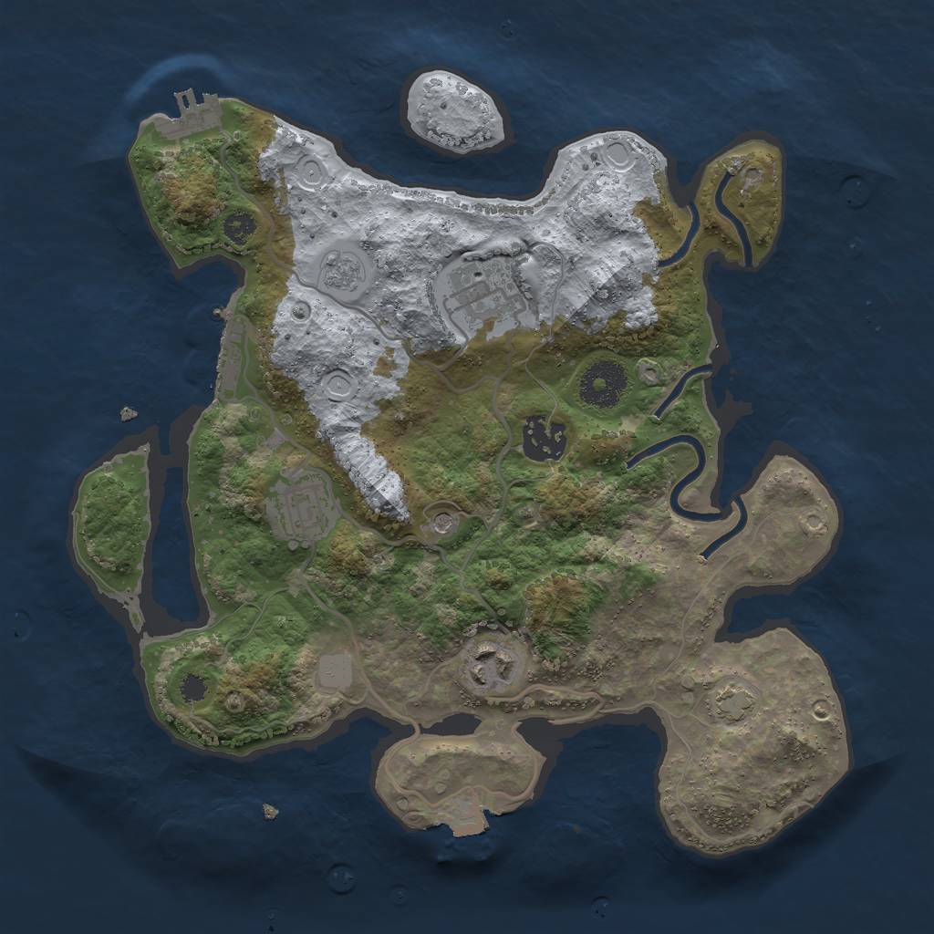 Rust Map: Procedural Map, Size: 3000, Seed: 93475, 12 Monuments