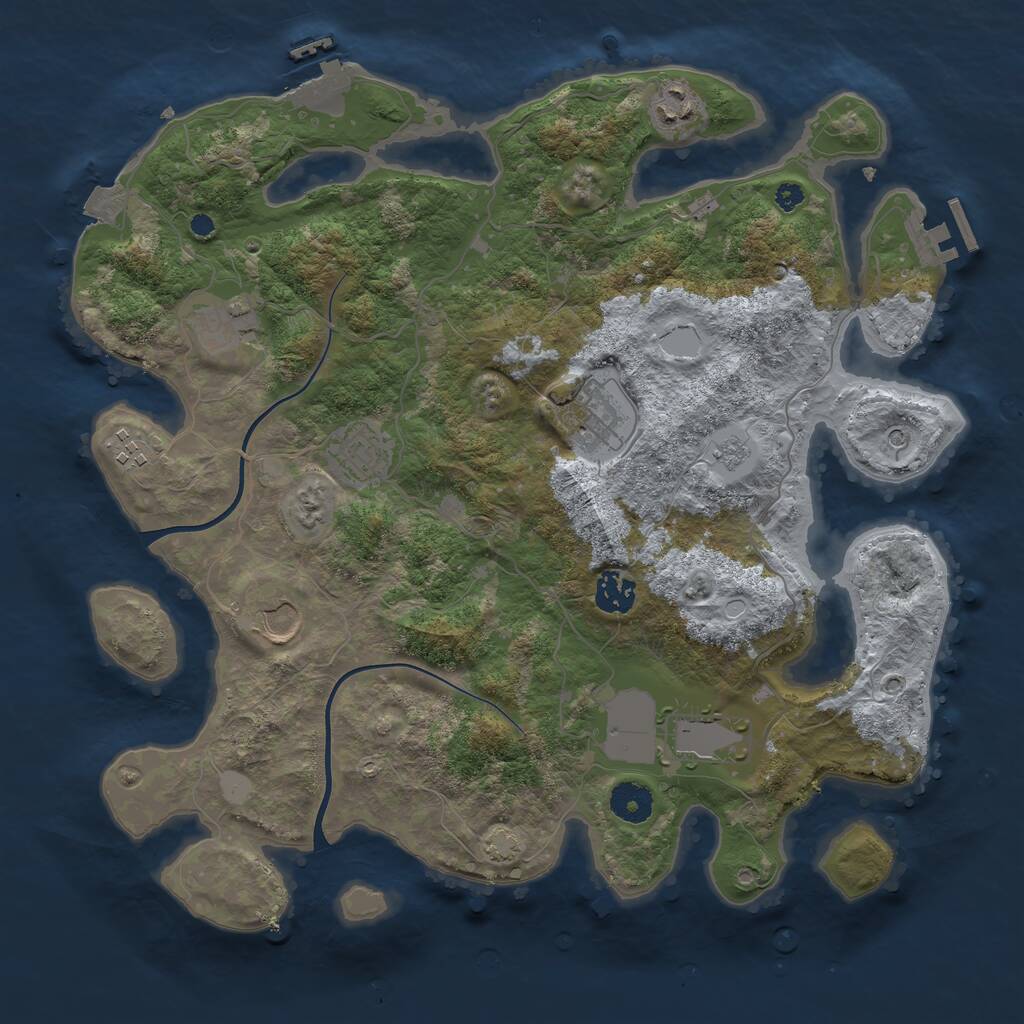 Rust Map: Procedural Map, Size: 3700, Seed: 66695298, 14 Monuments