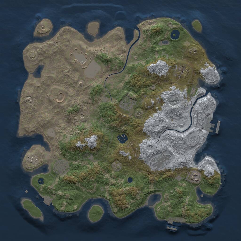 Rust Map: Procedural Map, Size: 3750, Seed: 75413616, 15 Monuments