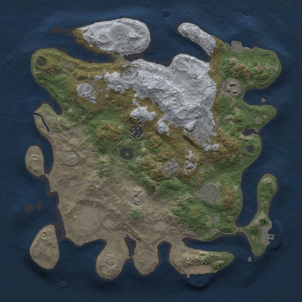 Rust Map: Procedural Map, Size: 3400, Seed: 87413031, 15 Monuments