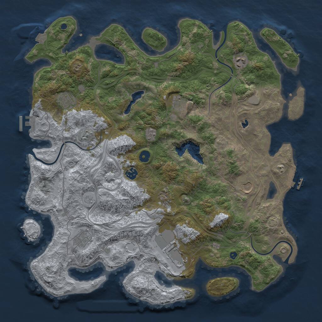 Rust Map: Procedural Map, Size: 4300, Seed: 59389583, 15 Monuments