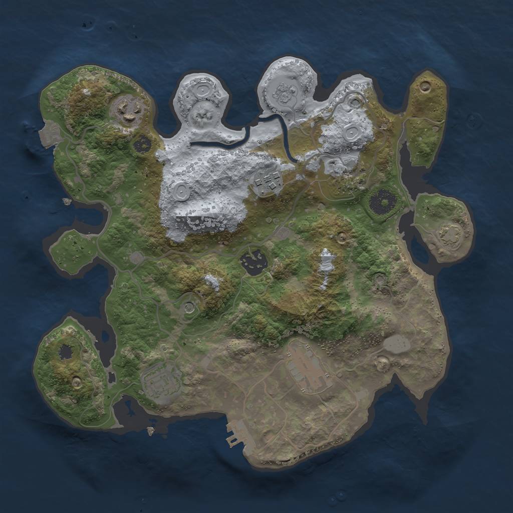 Rust Map: Procedural Map, Size: 3000, Seed: 2461251, 13 Monuments