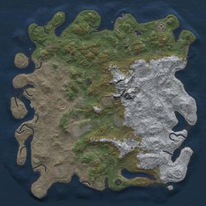 Thumbnail Rust Map: Procedural Map, Size: 5000, Seed: 677191586, 19 Monuments