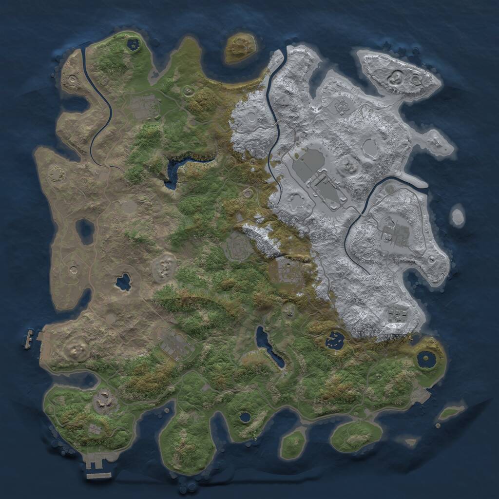 Rust Map: Procedural Map, Size: 4100, Seed: 47849940, 15 Monuments