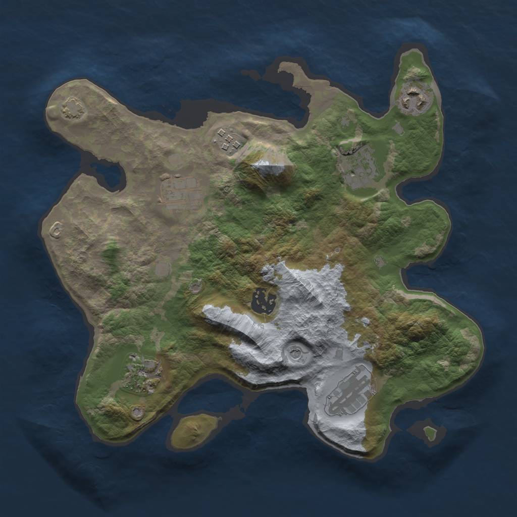 Rust Map: Barren, Size: 3000, Seed: 55634322, 11 Monuments