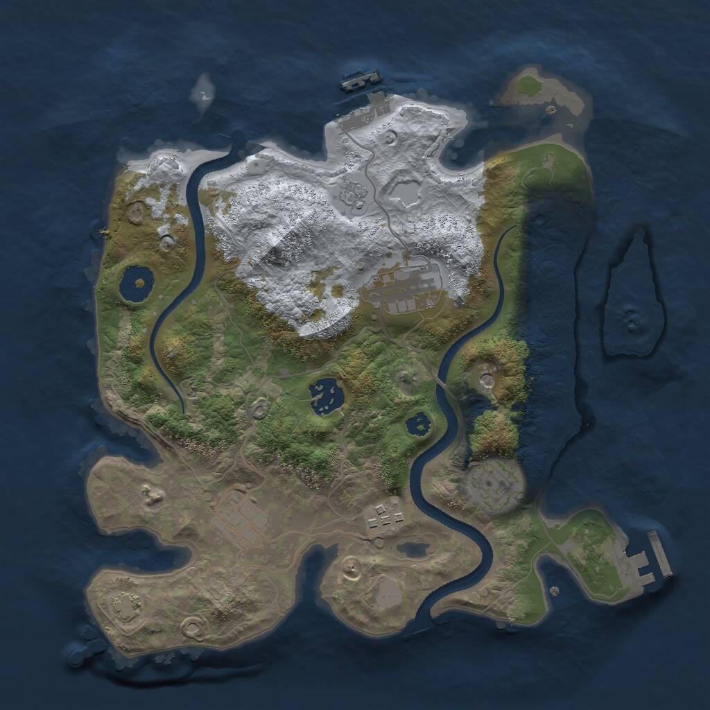 Rust Map: Procedural Map, Size: 3000, Seed: 35339, 11 Monuments