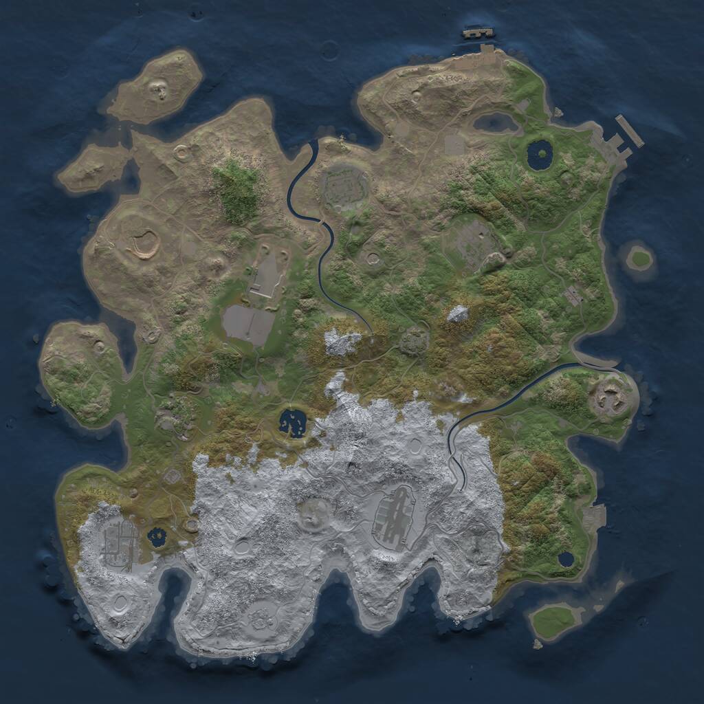 Rust Map: Procedural Map, Size: 3700, Seed: 257831040, 15 Monuments