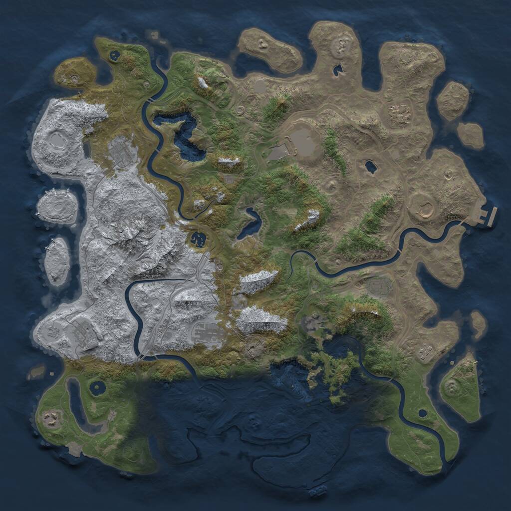 Rust Map: Procedural Map, Size: 5000, Seed: 1399360042, 17 Monuments