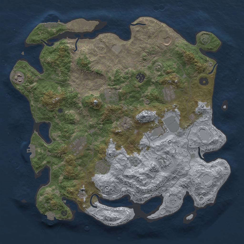 Rust Map: Procedural Map, Size: 4000, Seed: 245892188, 18 Monuments
