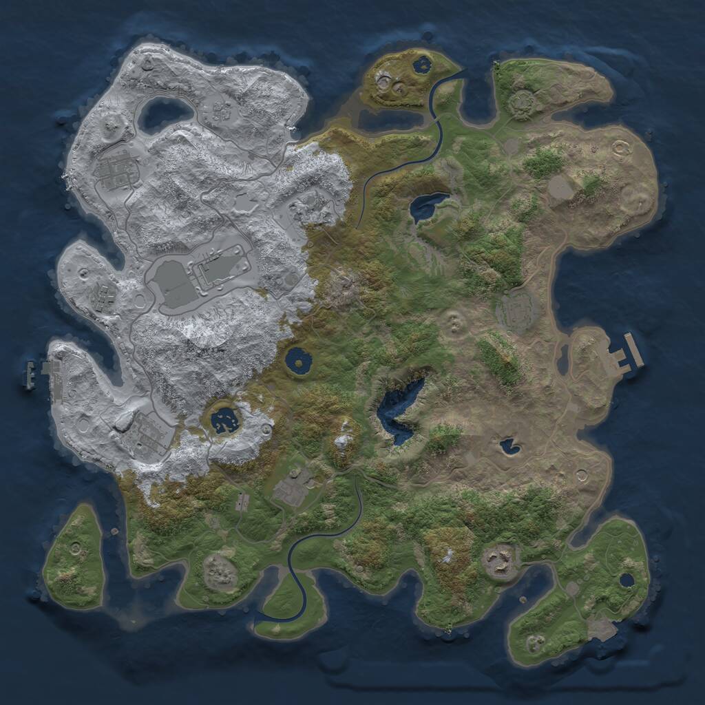 Rust Map: Procedural Map, Size: 4000, Seed: 1261822385, 15 Monuments