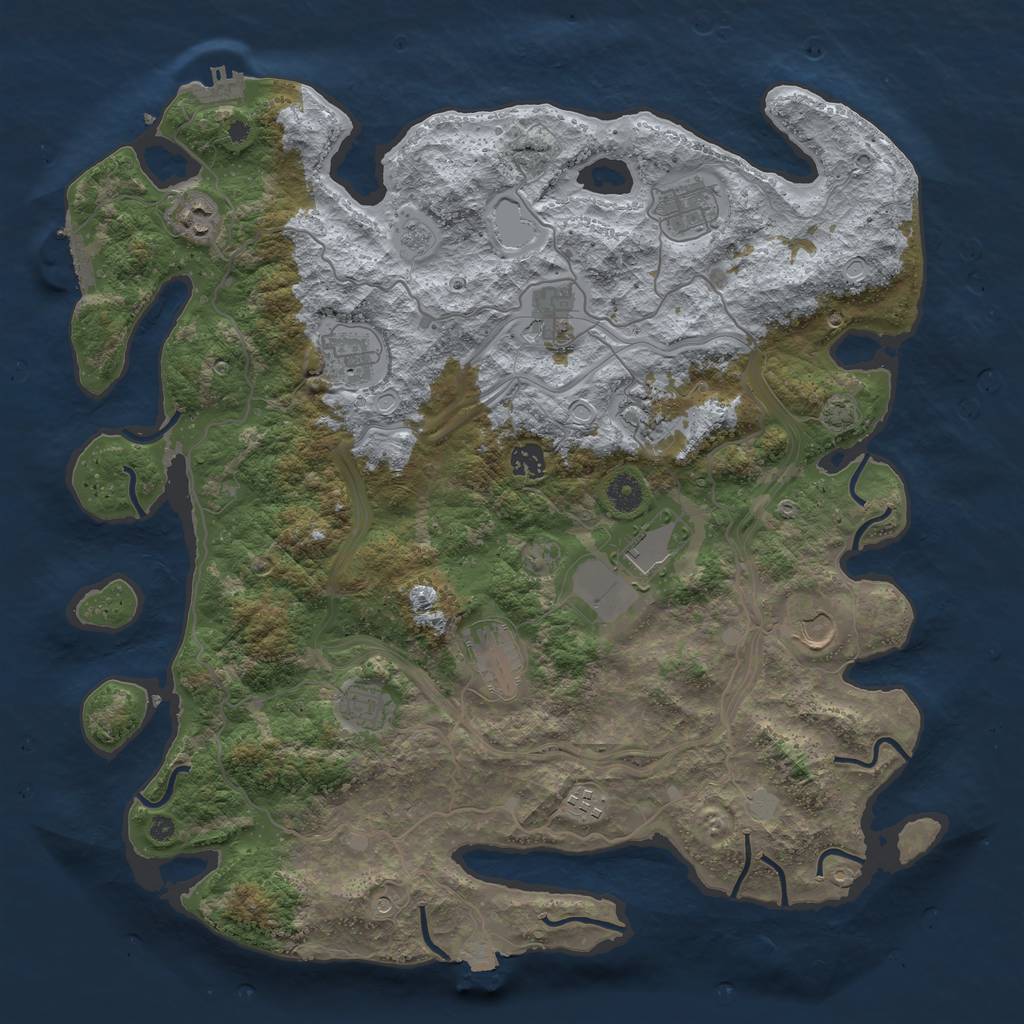Rust Map: Procedural Map, Size: 4250, Seed: 1701029282, 19 Monuments
