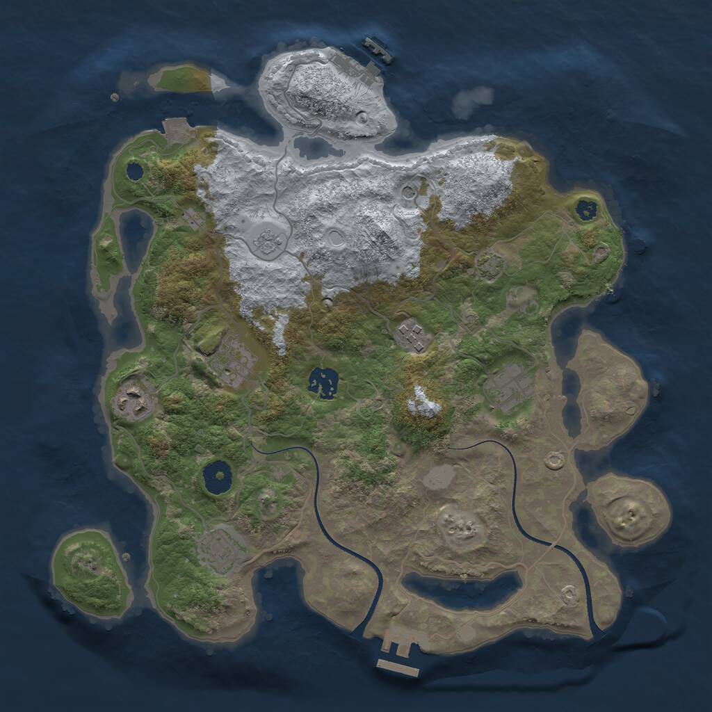 Rust Map: Procedural Map, Size: 3400, Seed: 89633038, 12 Monuments