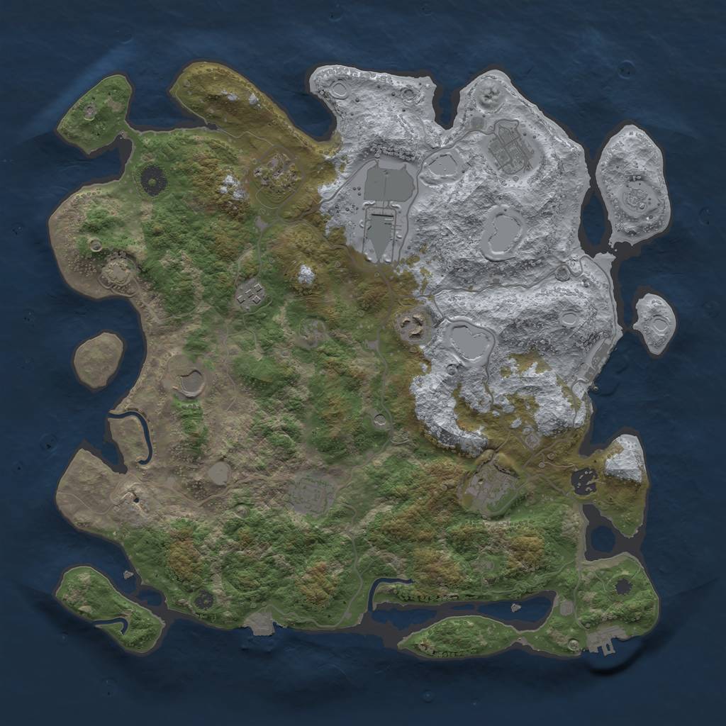 Rust Map: Procedural Map, Size: 3950, Seed: 56146619, 17 Monuments