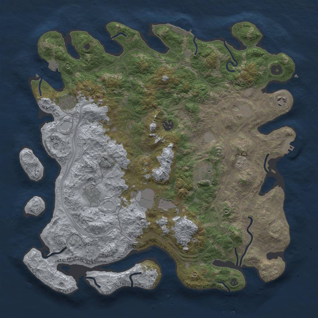 Rust Map: Procedural Map, Size: 4250, Seed: 63407335, 16 Monuments