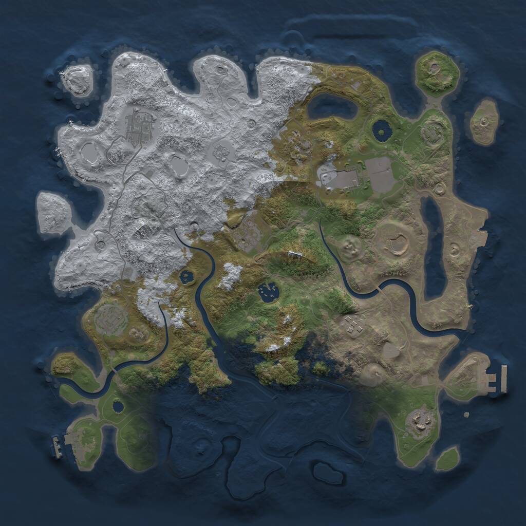 Rust Map: Procedural Map, Size: 3850, Seed: 17839330, 15 Monuments