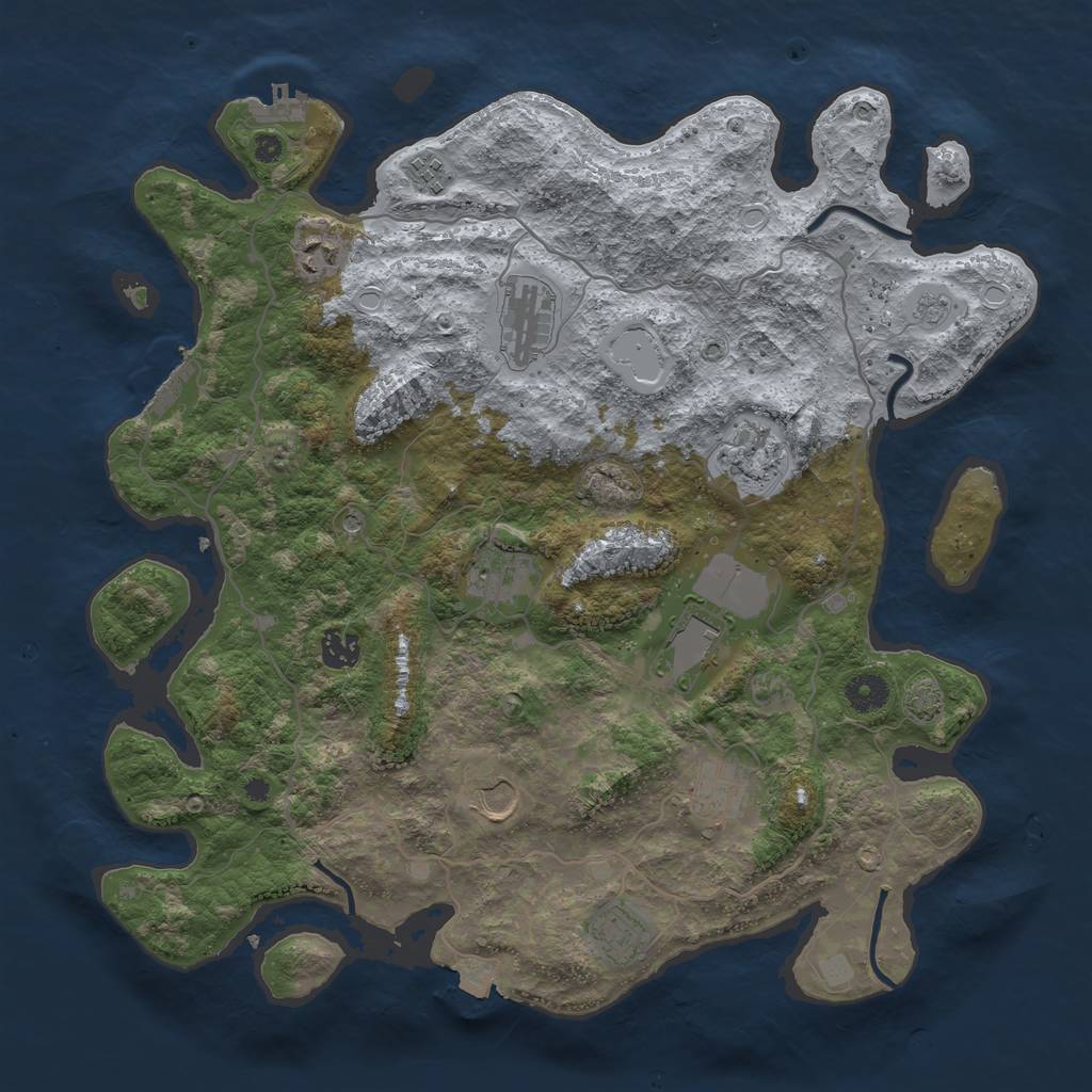 Rust Map: Procedural Map, Size: 4006, Seed: 13825, 18 Monuments