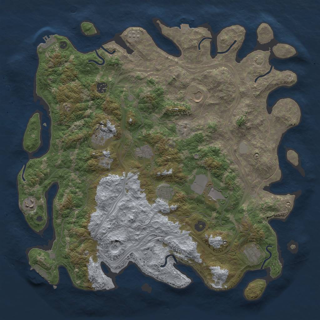 Rust Map: Procedural Map, Size: 4400, Seed: 16362622, 17 Monuments