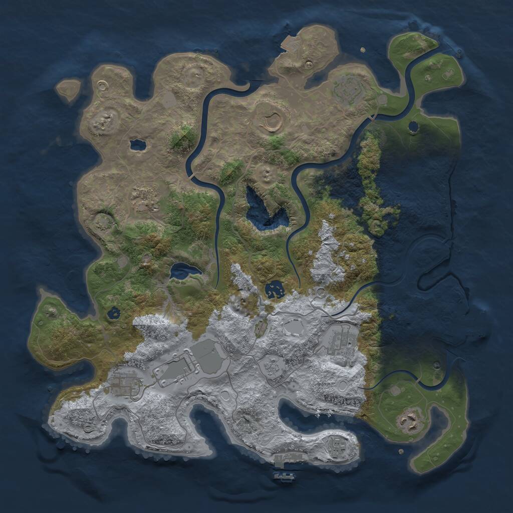Rust Map: Procedural Map, Size: 4000, Seed: 6145846, 15 Monuments