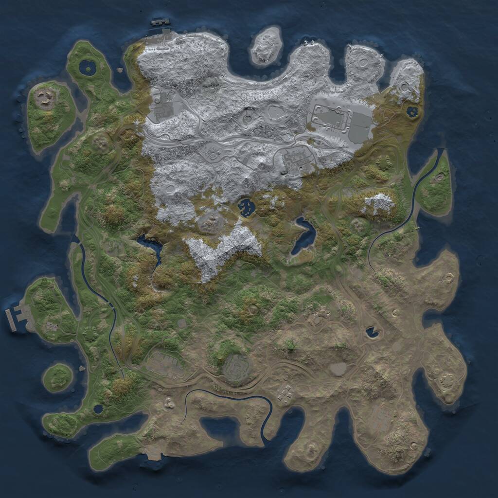 Rust Map: Procedural Map, Size: 4400, Seed: 56781858, 16 Monuments