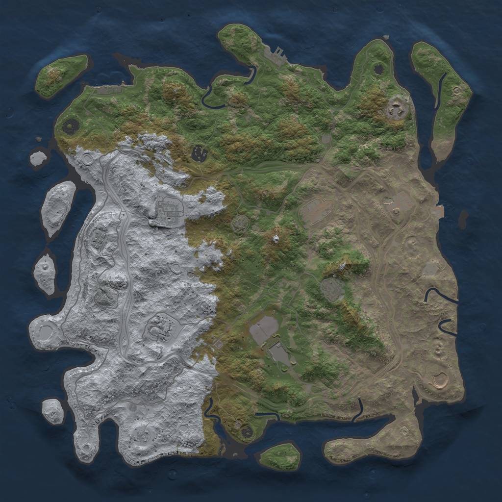 Rust Map: Procedural Map, Size: 4550, Seed: 17777, 18 Monuments