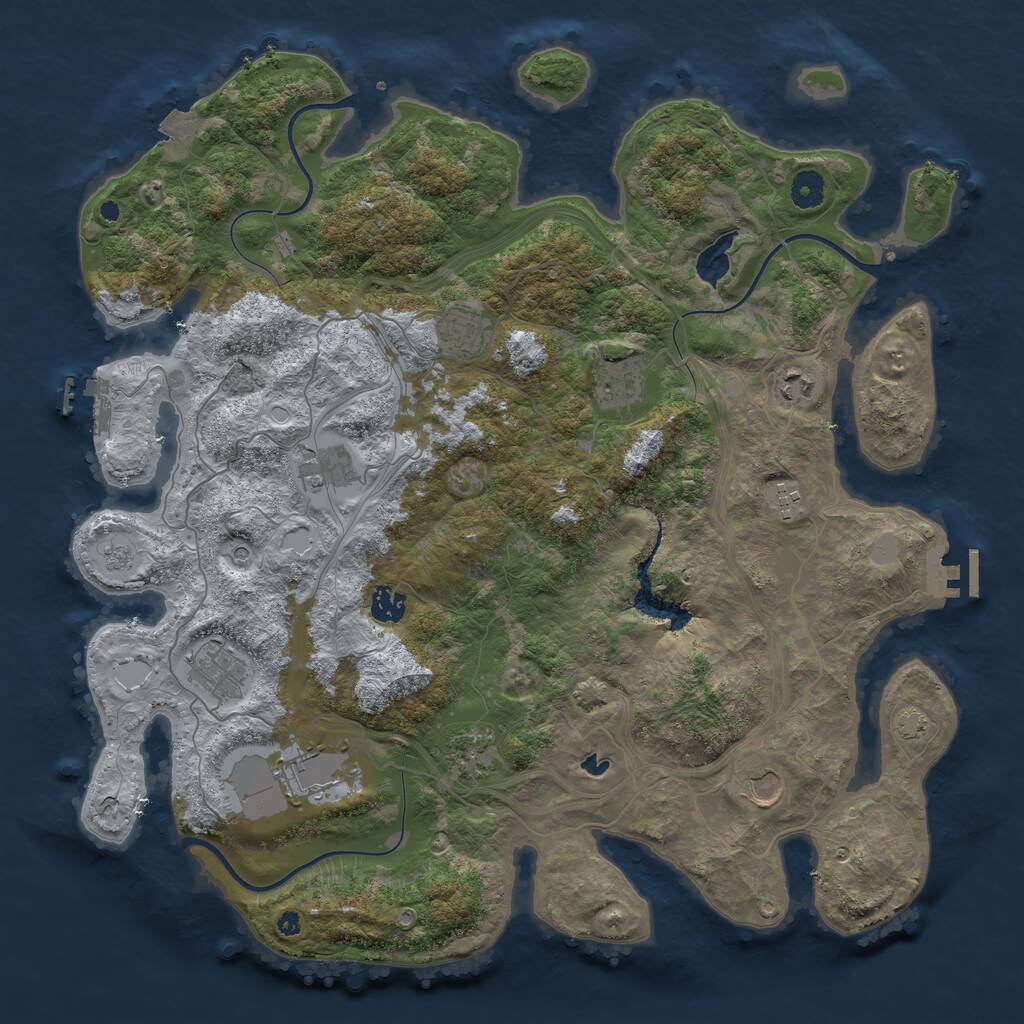 Rust Map: Procedural Map, Size: 4250, Seed: 90651454, 16 Monuments