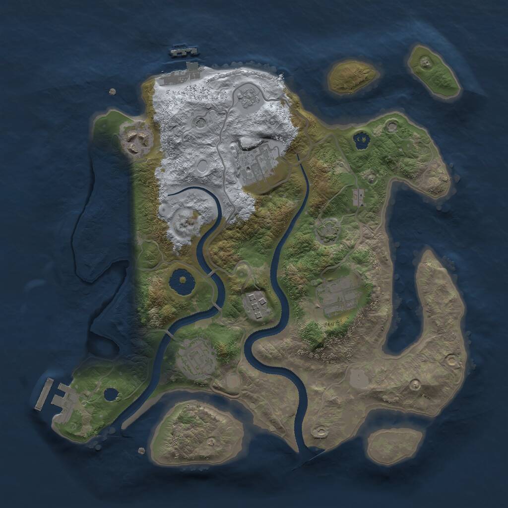 Rust Map: Procedural Map, Size: 3000, Seed: 962384500, 11 Monuments