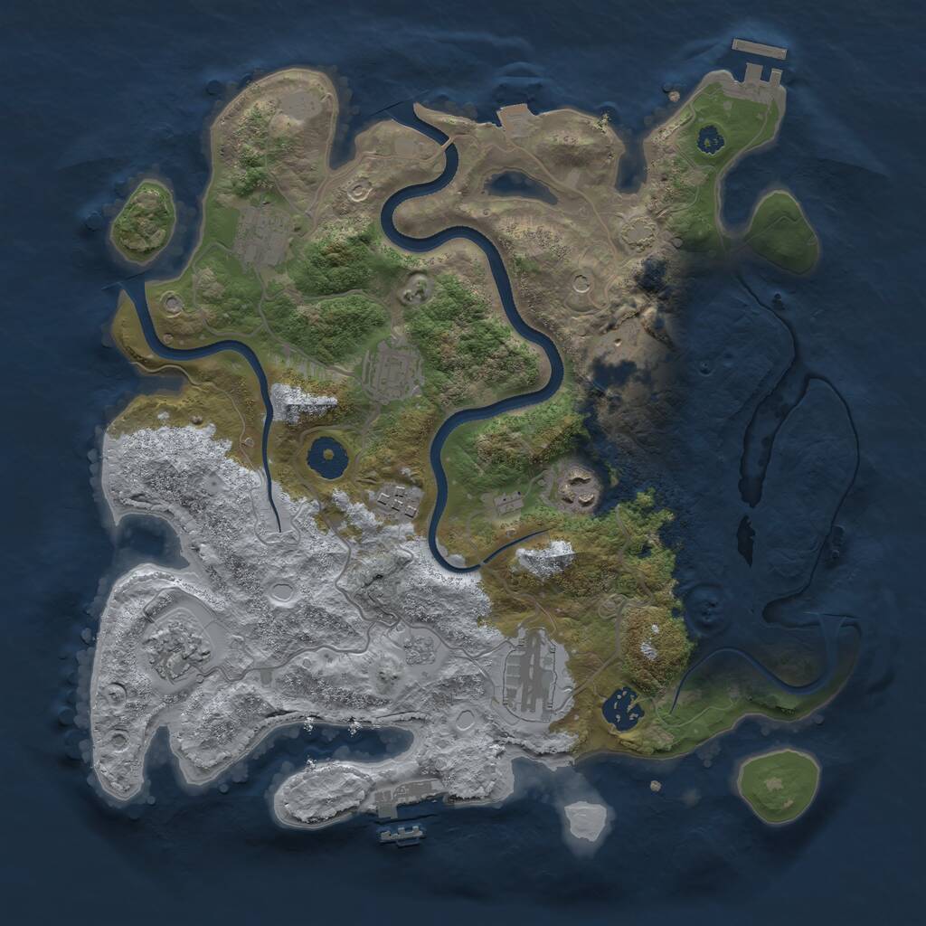 Rust Map: Procedural Map, Size: 3450, Seed: 69303314, 14 Monuments