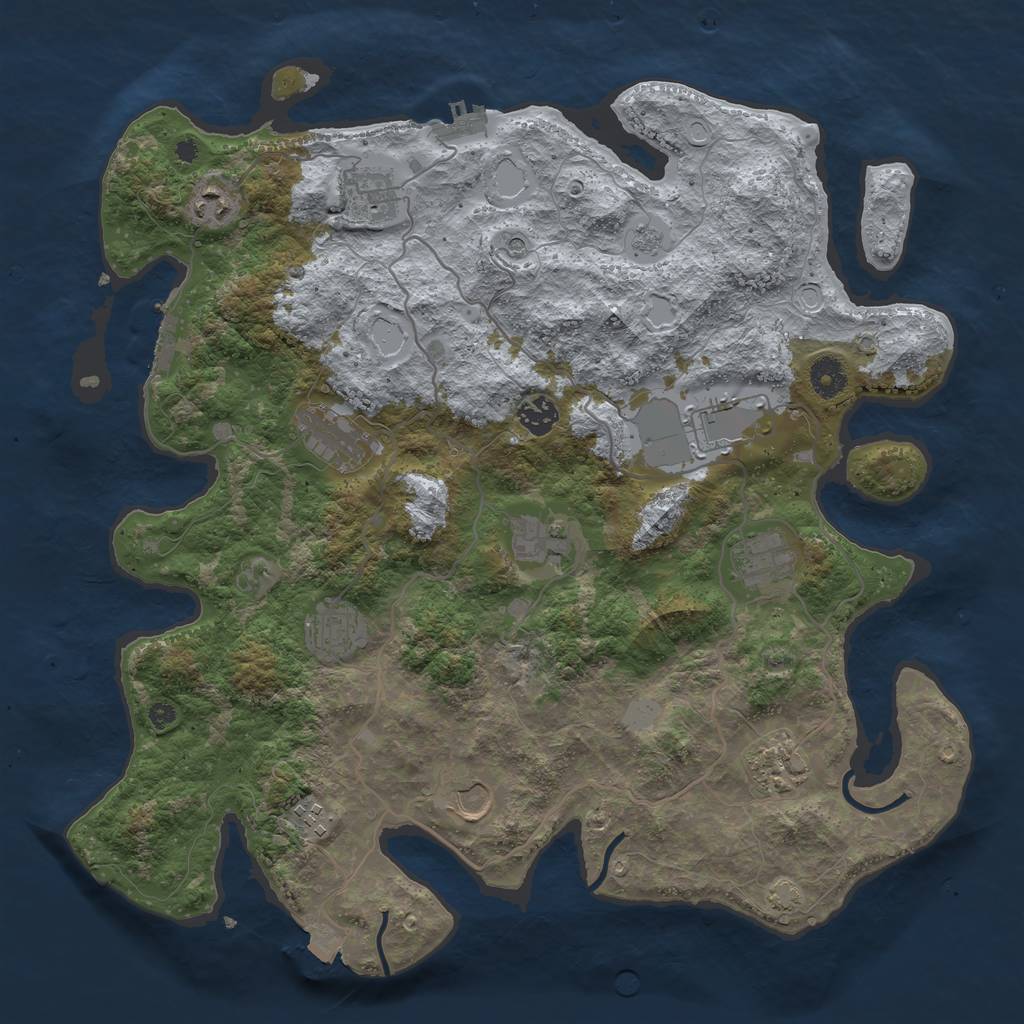 Rust Map: Procedural Map, Size: 4000, Seed: 37344698, 19 Monuments