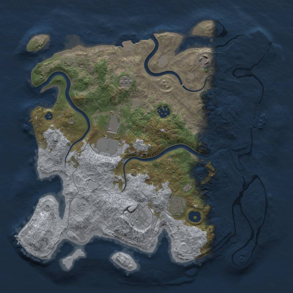 Rust Map: Procedural Map, Size: 3600, Seed: 89562696, 12 Monuments