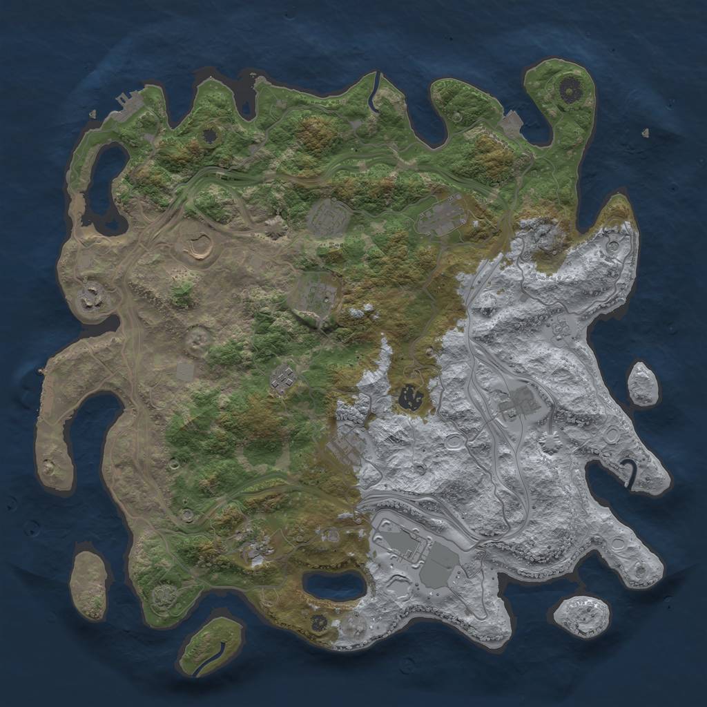 Rust Map: Procedural Map, Size: 4269, Seed: 1185747993, 19 Monuments