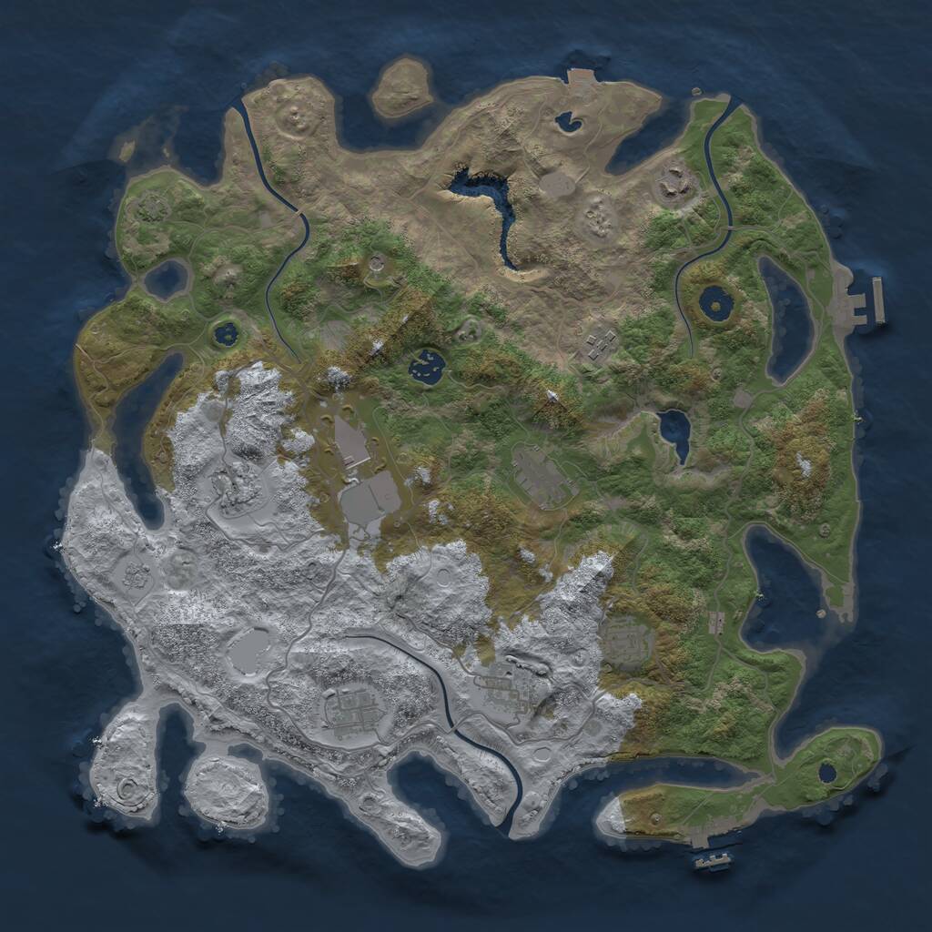 Rust Map: Procedural Map, Size: 4100, Seed: 21617641, 15 Monuments