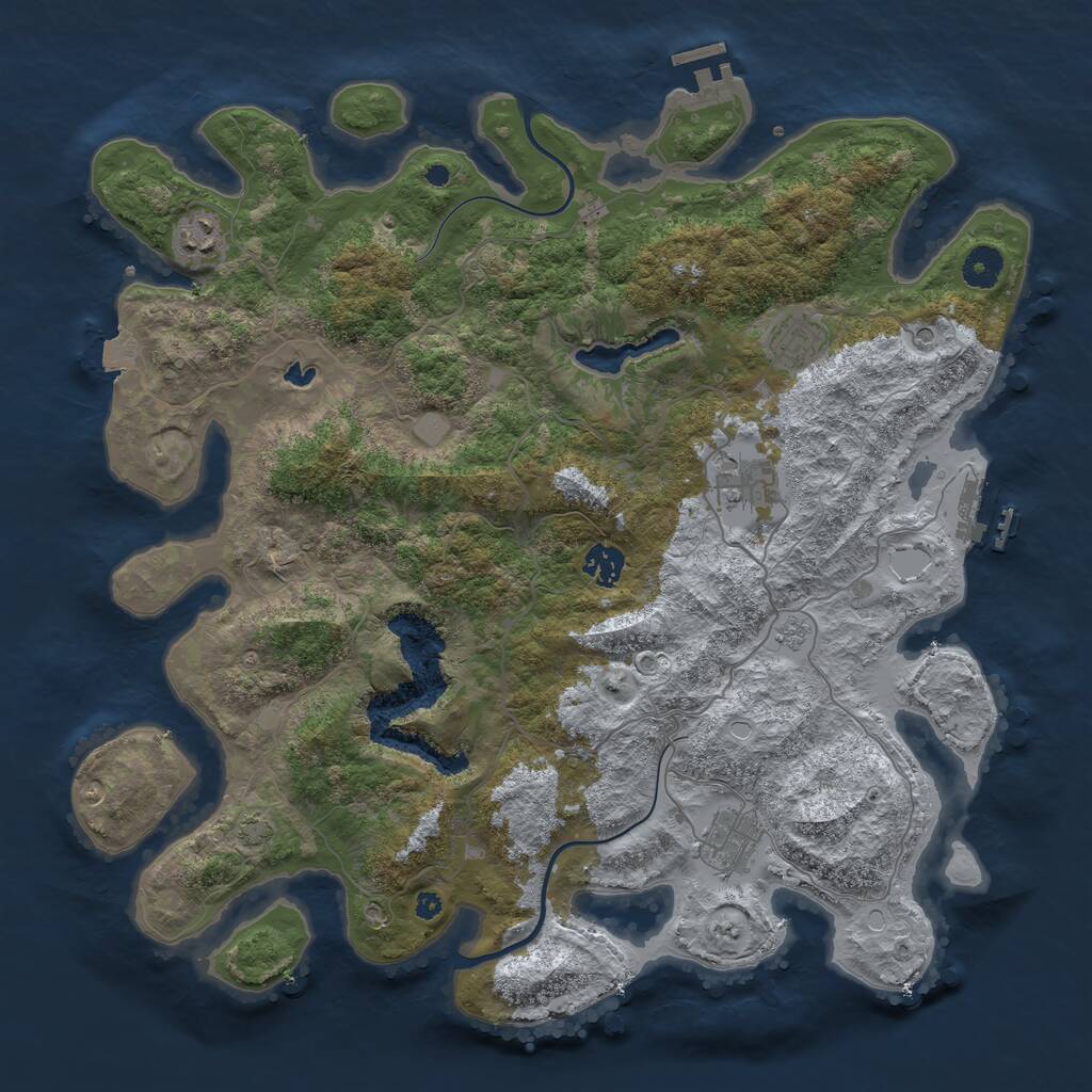 Rust Map: Procedural Map, Size: 4000, Seed: 95448714, 11 Monuments