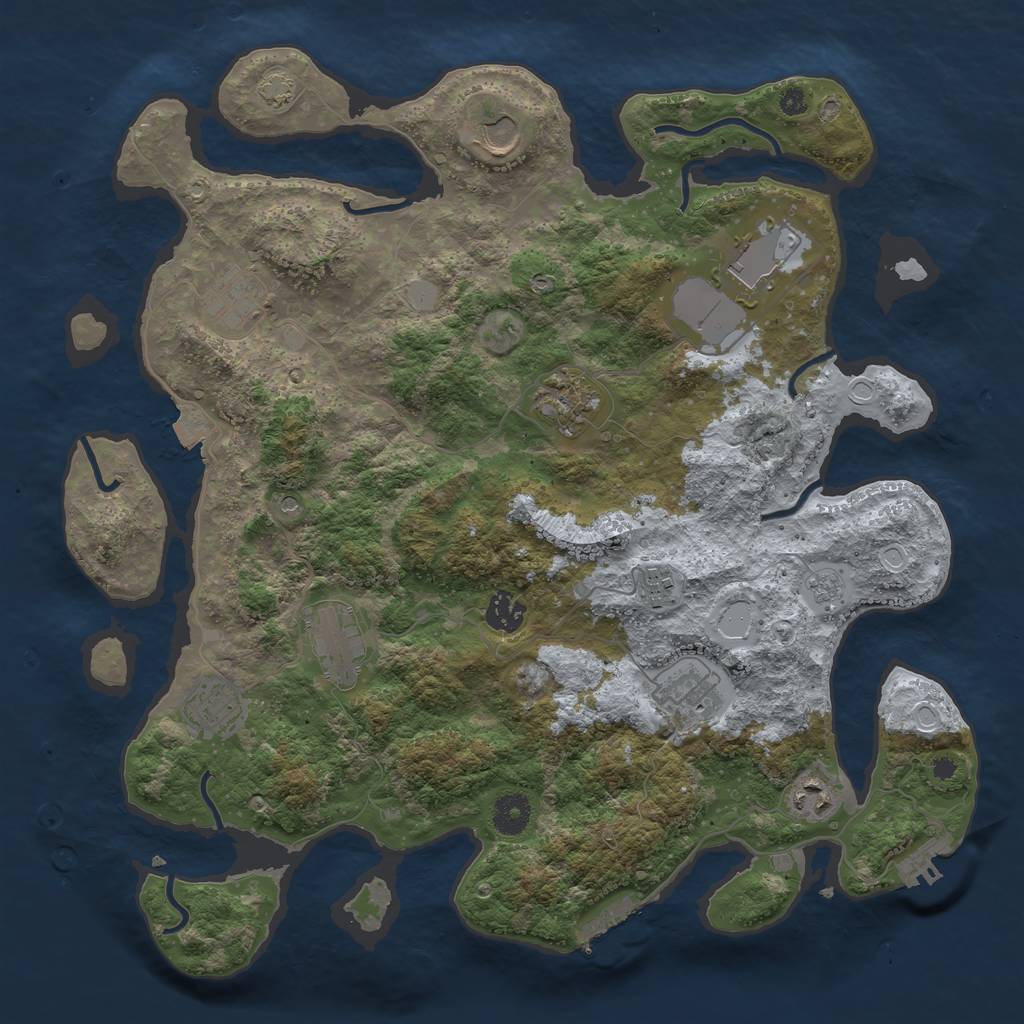 Rust Map: Procedural Map, Size: 3850, Seed: 51648689, 18 Monuments