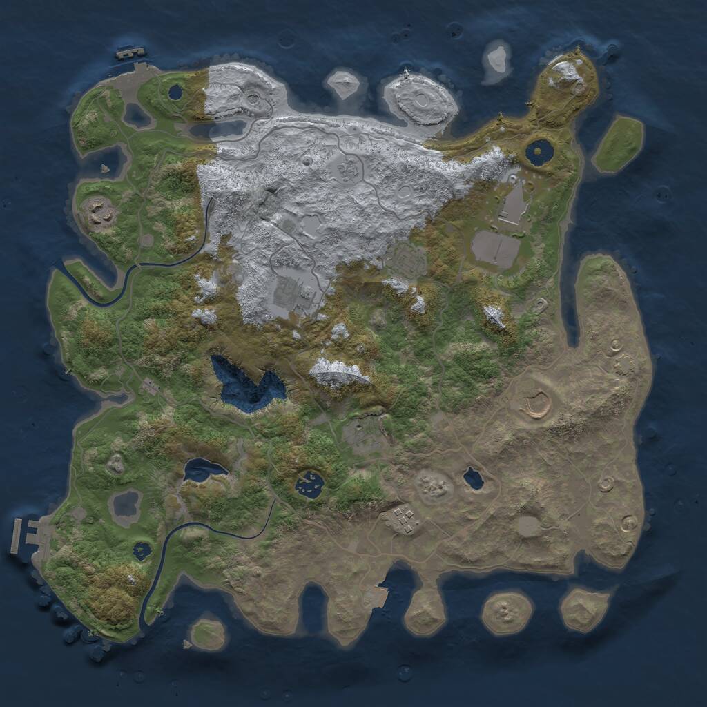 Rust Map: Procedural Map, Size: 4000, Seed: 728404808, 14 Monuments