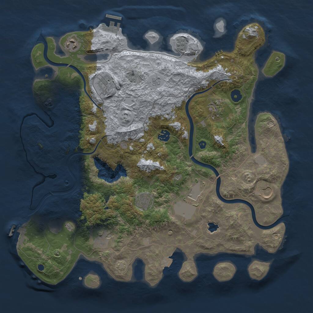 Rust Map: Procedural Map, Size: 4000, Seed: 728404808, 15 Monuments