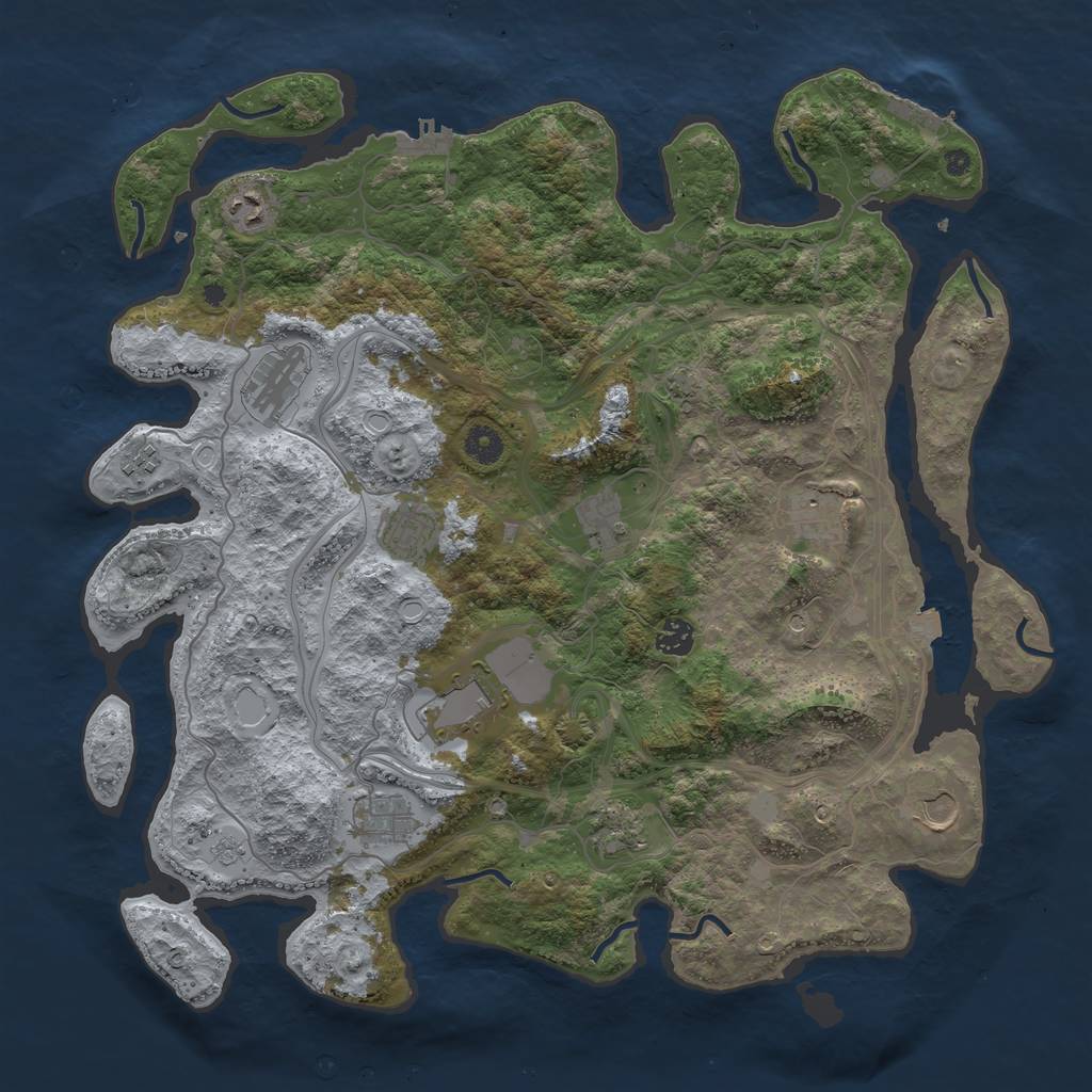 Rust Map: Procedural Map, Size: 4250, Seed: 475240259, 19 Monuments