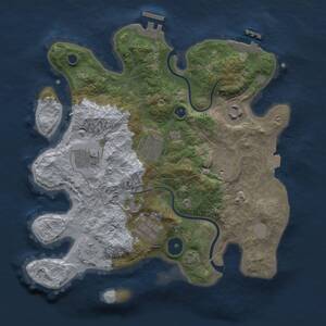 Thumbnail Rust Map: Procedural Map, Size: 3000, Seed: 14419, 10 Monuments