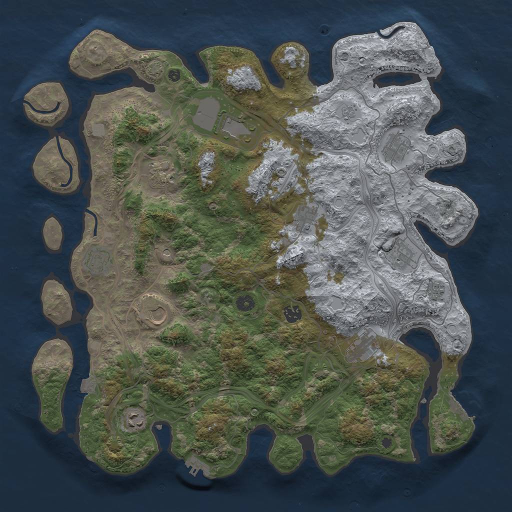 Rust Map: Procedural Map, Size: 4300, Seed: 65040064, 19 Monuments