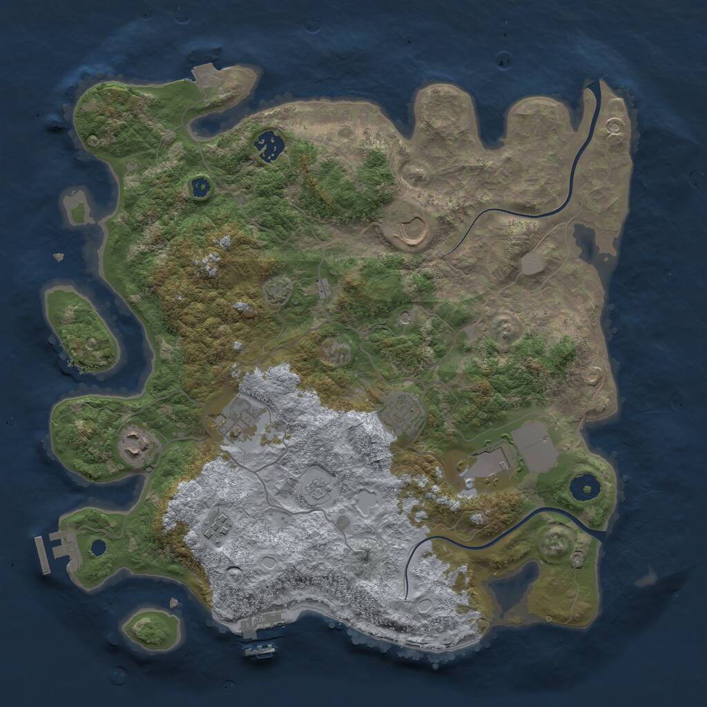 Rust Map: Procedural Map, Size: 3700, Seed: 63012489, 13 Monuments