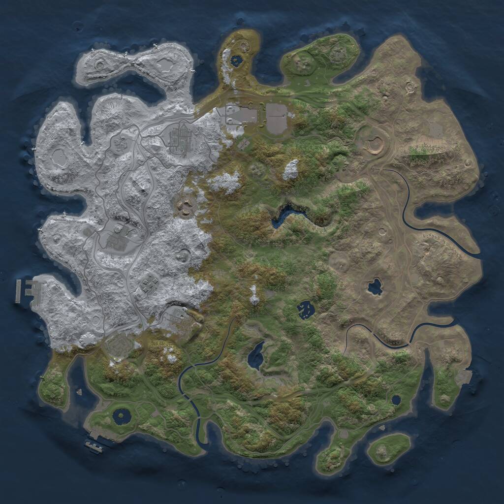 Rust Map: Procedural Map, Size: 4300, Seed: 4330607, 15 Monuments